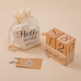 Wooden Cube Baby Milestones Newborn