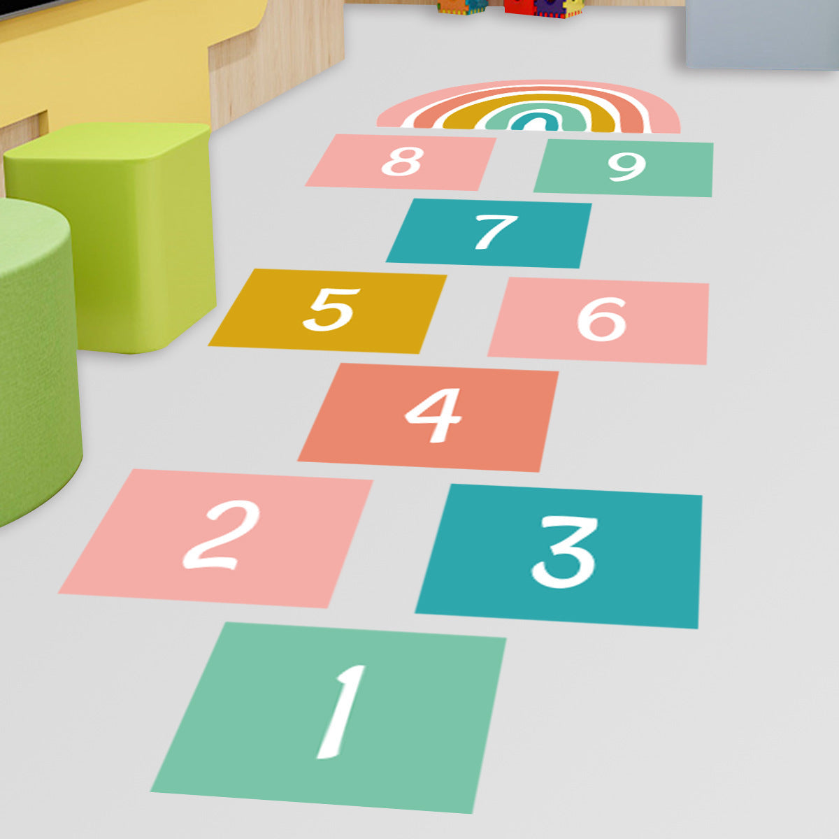 Colorful Checkered Digital Children's Game Stickers