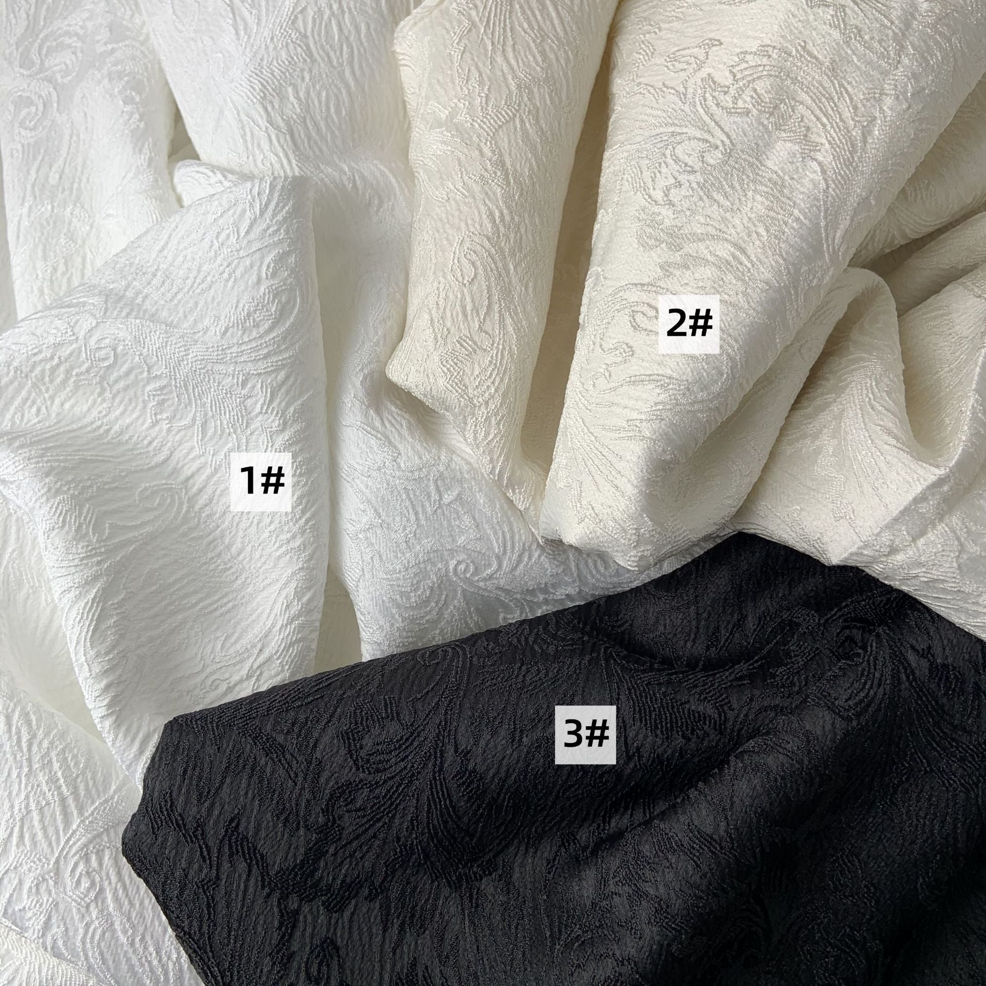 Humanoid Silk Embossed Jacquard Woven Fabric