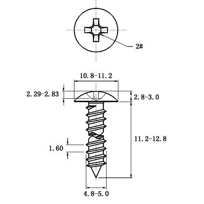 Stainless Steel Cross Big Head Self-tapping Screw Mushroom-shaped Haircut Round Head