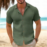 Men's Button Beach Shirt Short Sleeve
