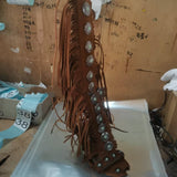 European And American Flowing Comb Beauty High Heel Sandal Boots Strap Plus Size