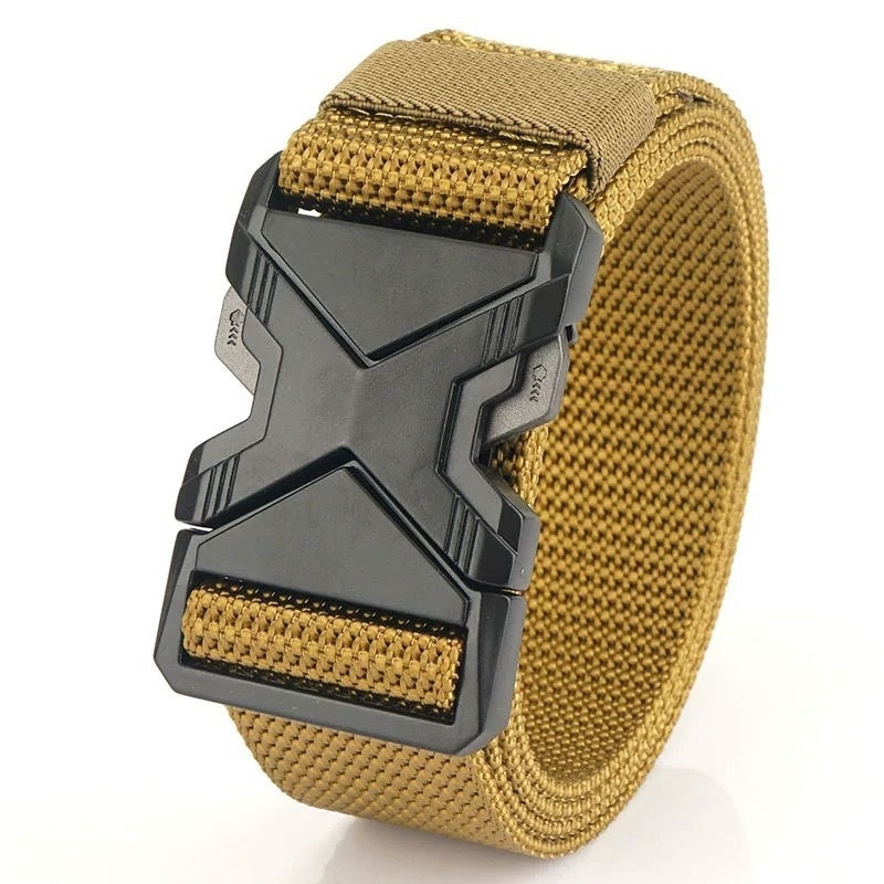 Men's Toothless Automatic Buckle Waist Belt PP Woven Tactical Pants