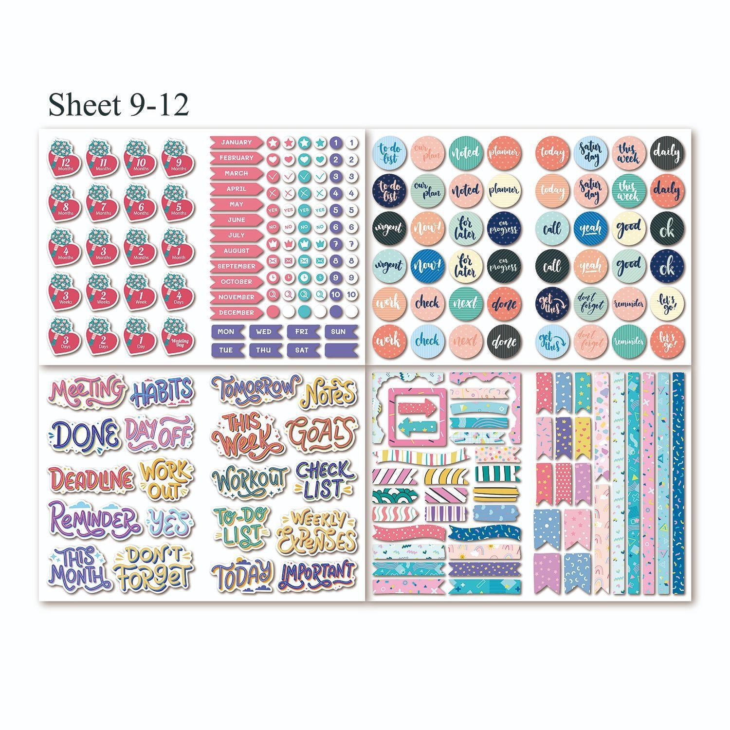 A4 Love Wedding Scrapbooking Stickers