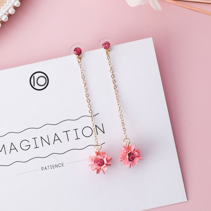 Fashion Korean Japanese Girl Simple Lovely Earrings Flower Fabric Swings Fashion Earrings For Women Jewelry Accessories