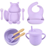 Silicone Children's Tableware Baby Feeding Complementary Food Training Set