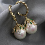 Tulip Pearl Pendant Female Light Luxury Minority High-grade Earrings