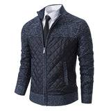 Men's Sweater Coat, Colored Zip-Up Stand-Up Collar Sweater