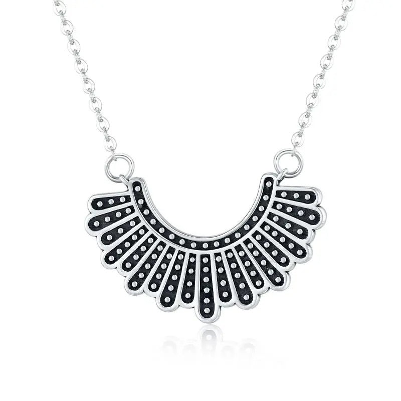 Sterling Silver Ruth Bader Ginsburg Pendant Memorial Jewelry Gifts For Women Girls Chain