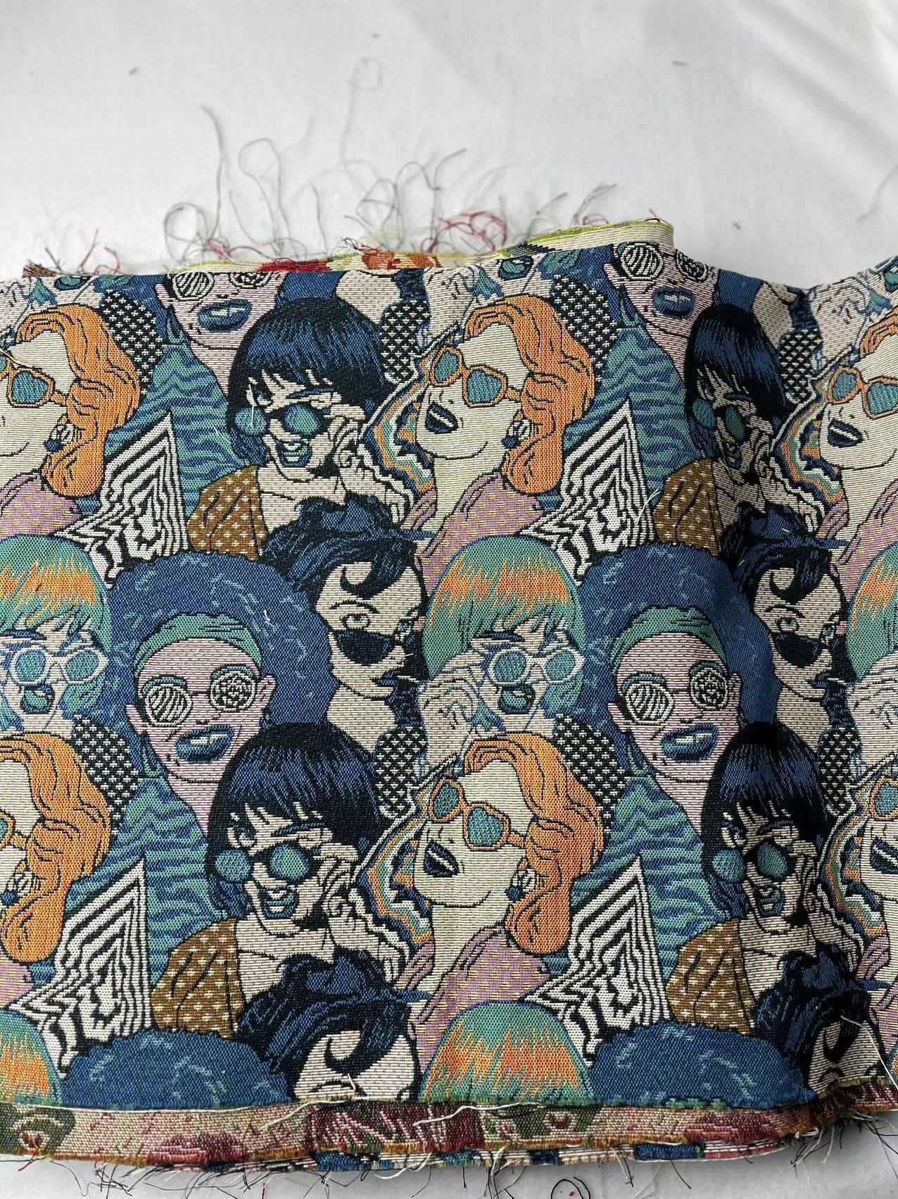 Ethnic Style Yarn-dyed Jacquard Fabric Coat Shoes And Hats Bags Sofa Decorative Cloth