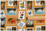 Cotton Nordic Stamp Girl Print Fabric