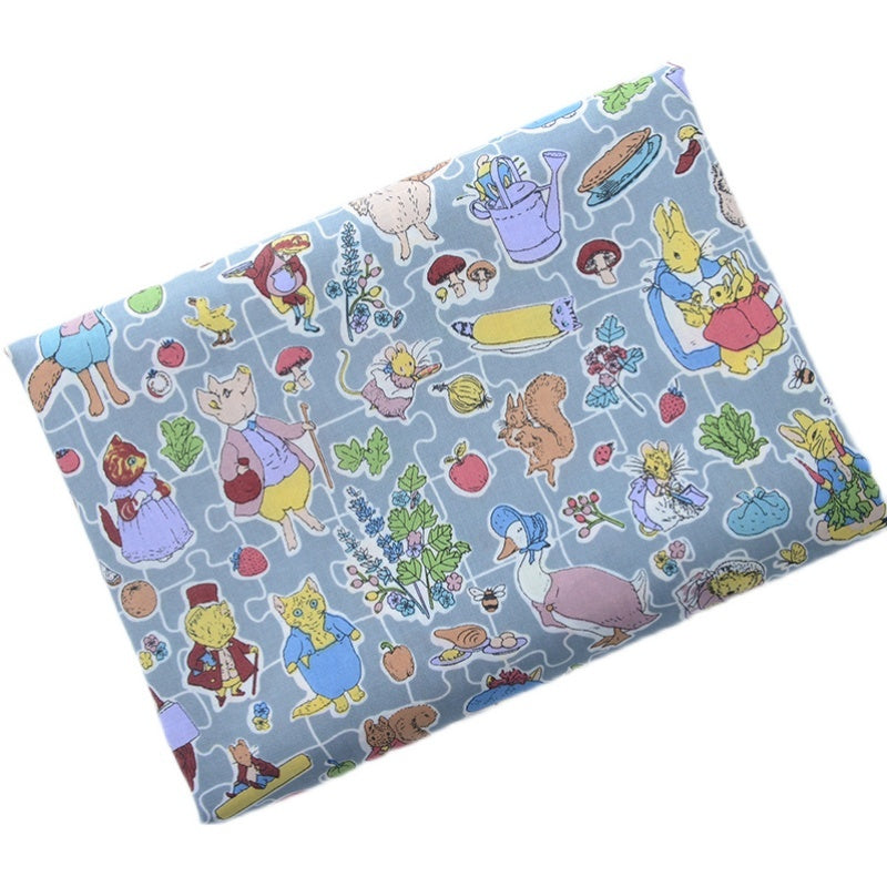 Summer Rabbit Illustration Cotton Fabric Cotton