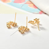 Flower Shaped Ear Stud Charms For Jewelry Making Supplies