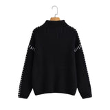 Women's Fashion All-match Casual Simple Style Stitching Sweater