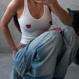 Women's Simple Loose Sleeveless Heart Printing Vest