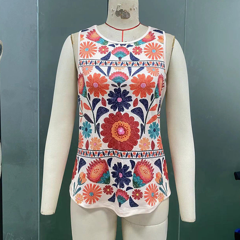 Summer Sleeveless Floral Vest For Women