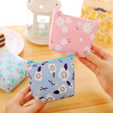 PU Leather Hand Holding Floral Coin Purse