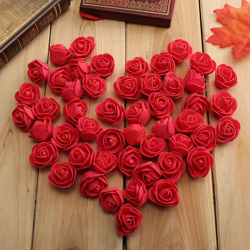 Lot 500Pcs Diameter 3cm Foam Rose Artificial Flowers Gifts Box Diy Wedding Christmas Home Decor art materials