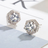 Design Hexagonal Earrings Hexagram Stud Earrings Copper Plating