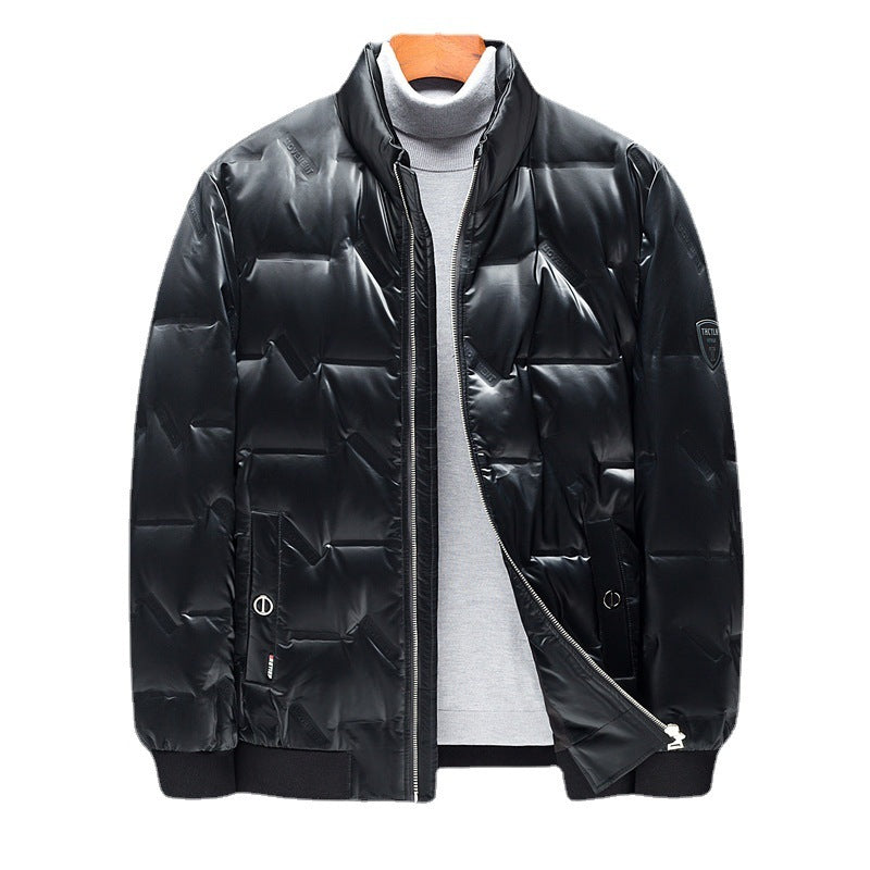 Men's casual down jacket stand-up collar white duck down thickening