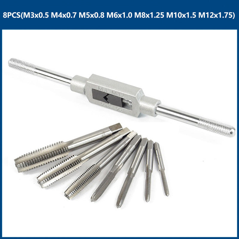 8-piece Tap Hardware Tools Metric Hand Tap Suit