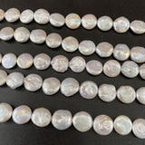 Natural Freshwater Pearl Beads Button Shape Punch For Jewelry Making DIY Necklace Bracelet Accessories