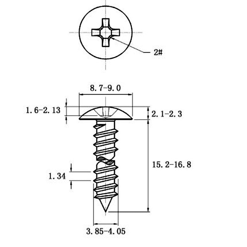 Stainless Steel Cross Big Head Self-tapping Screw Mushroom-shaped Haircut Round Head