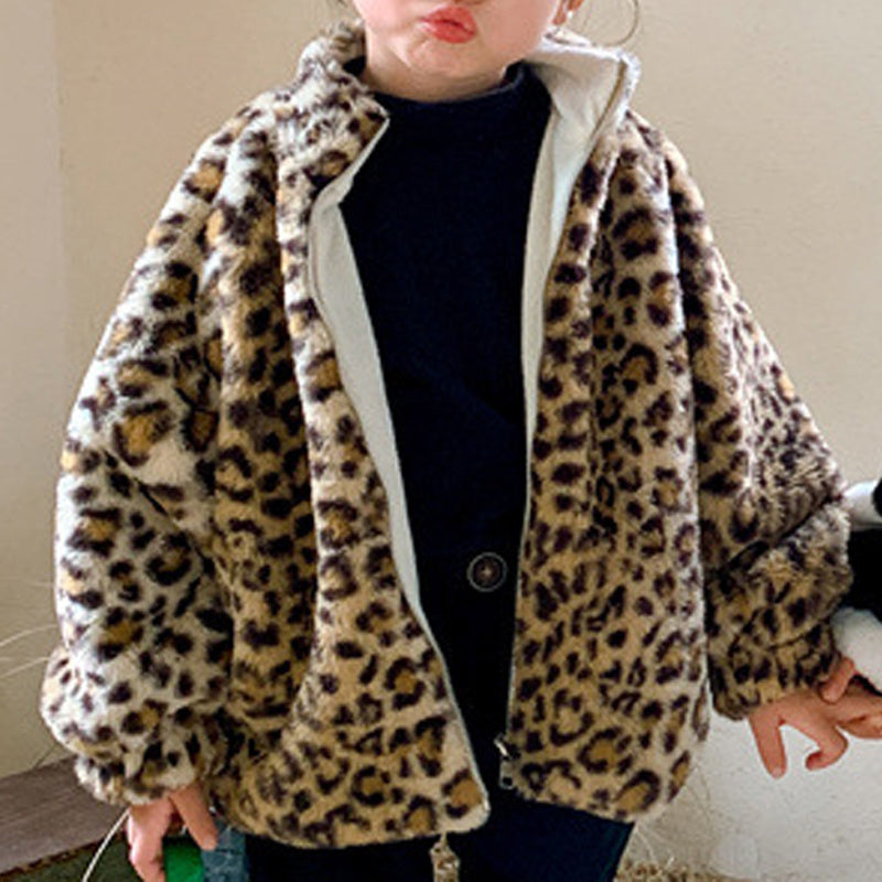 Мода Leopard Print Куртаи гулӯ барои писарон ва духтарон