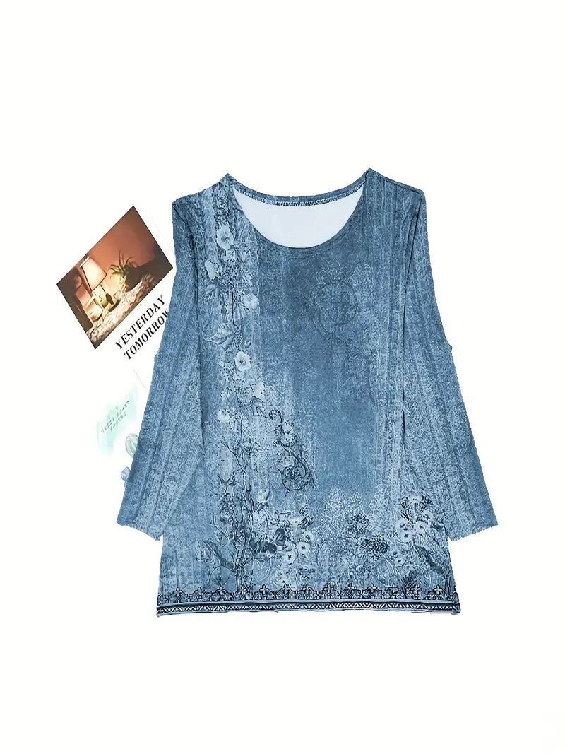 Ladies' Printed Long-sleeved Suit
