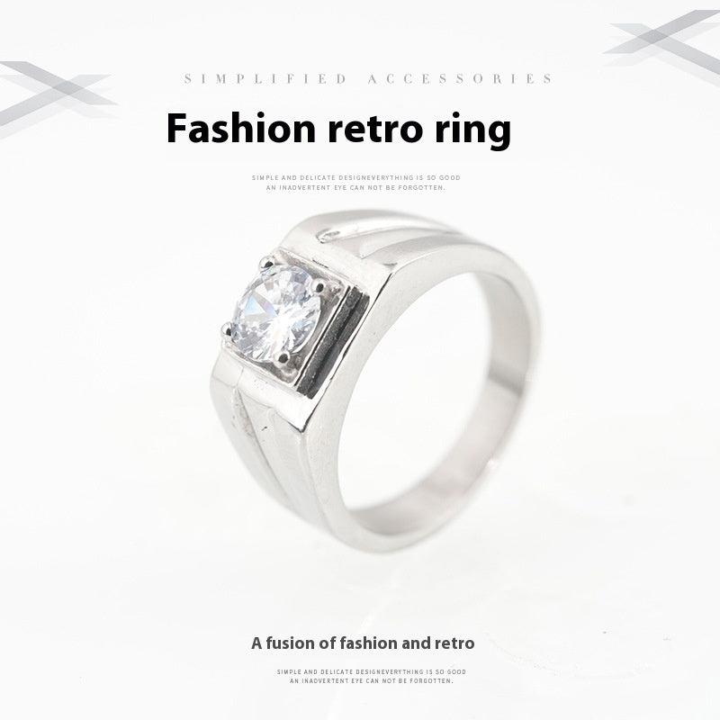 European And American Couple Inner Ring Brushed Ring