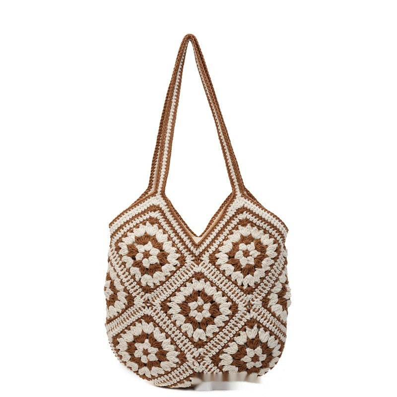 Этникӣ Style Retro Иқтидори калон дастӣ халта Tote бофташуда