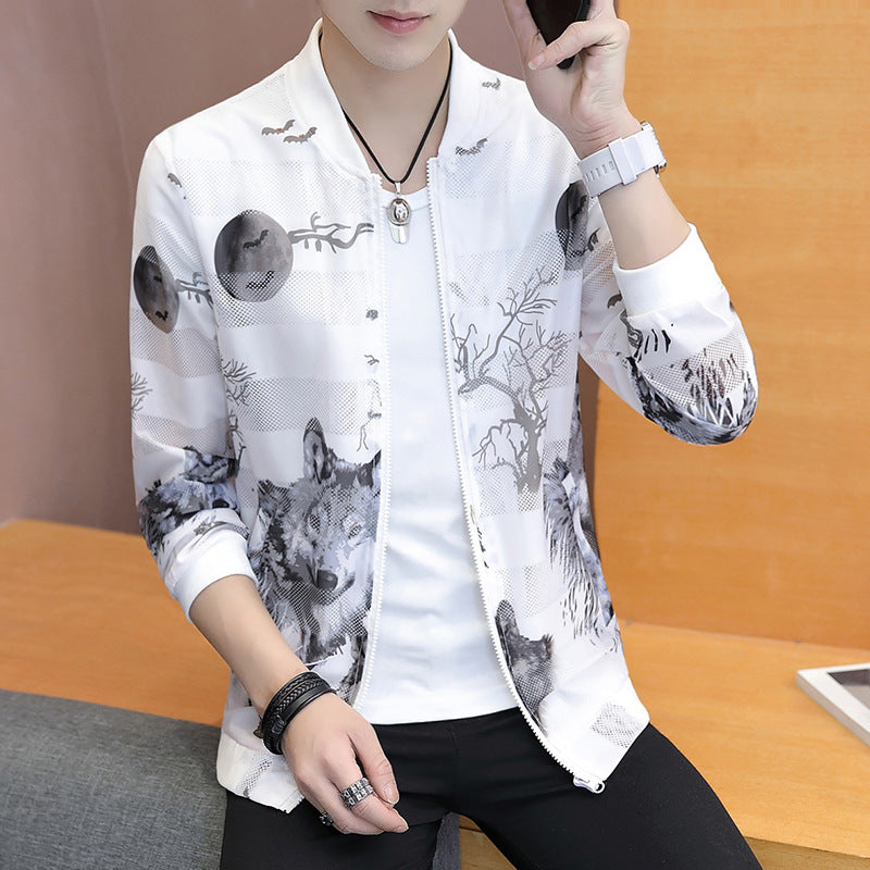 Outerwear Youth fashion jacket with a hood and a stand-up collar