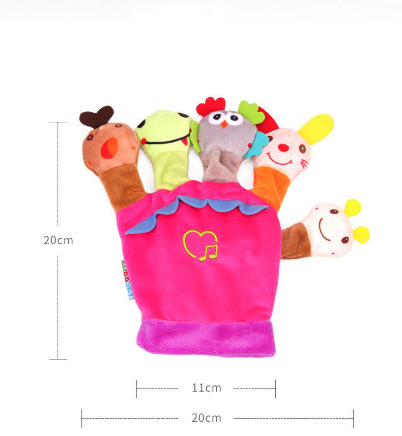 Parent-child Interaction With Music Box Cartoon Animal Hand Puppet Gloves Plush Toy