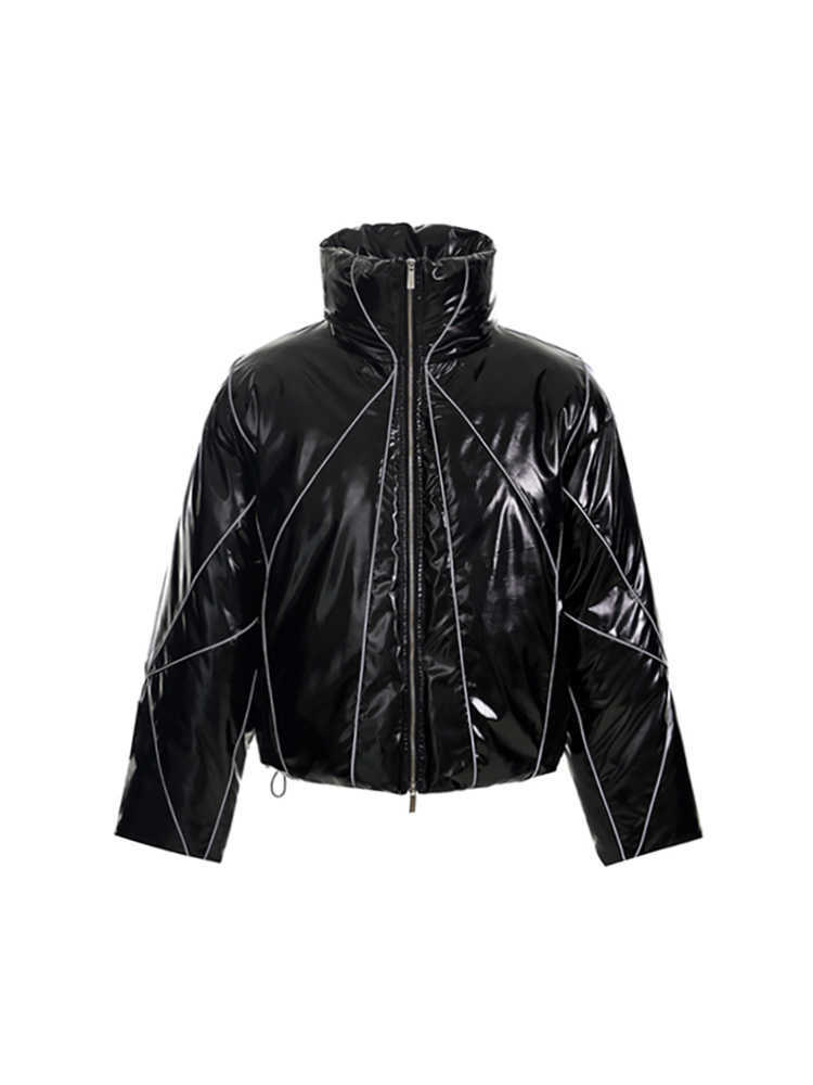Men's Winter Reflective Line Bread Coat Thickened