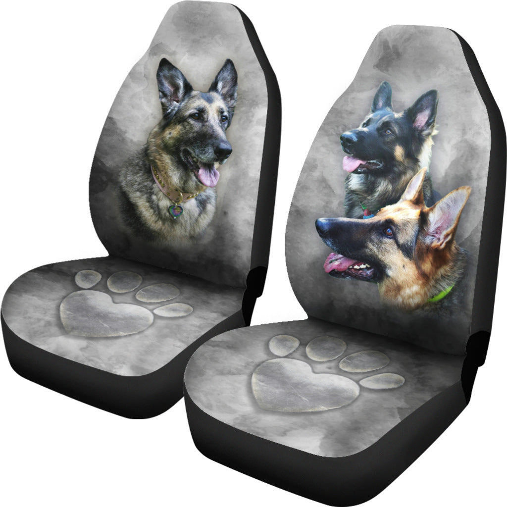 Printing Sausage Dog German Shepherd Dog Polyester Material Car Seat Cover
