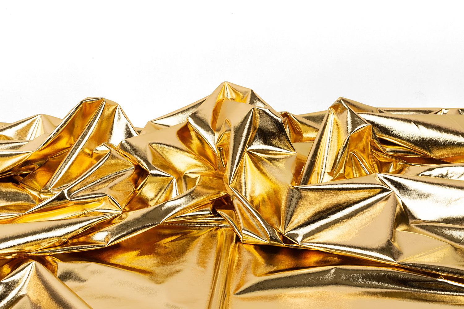 Spandex Gold Fabric With Glossy Surface Version With Elastic Ironing On All Four Sides