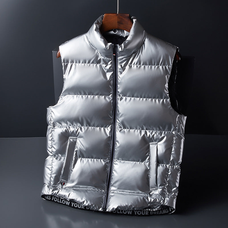 Men's Shiny Cotton Down Vest Jacket