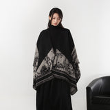 Simple dark cashmere coat, warm