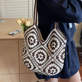 Этникӣ Style Retro Иқтидори калон дастӣ халта Tote бофташуда