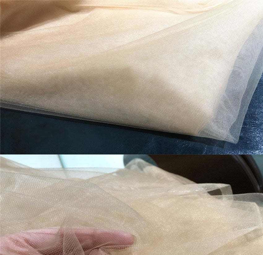 Flesh Skin Tone Body Mesh Wedding Dress Sheer Fabric