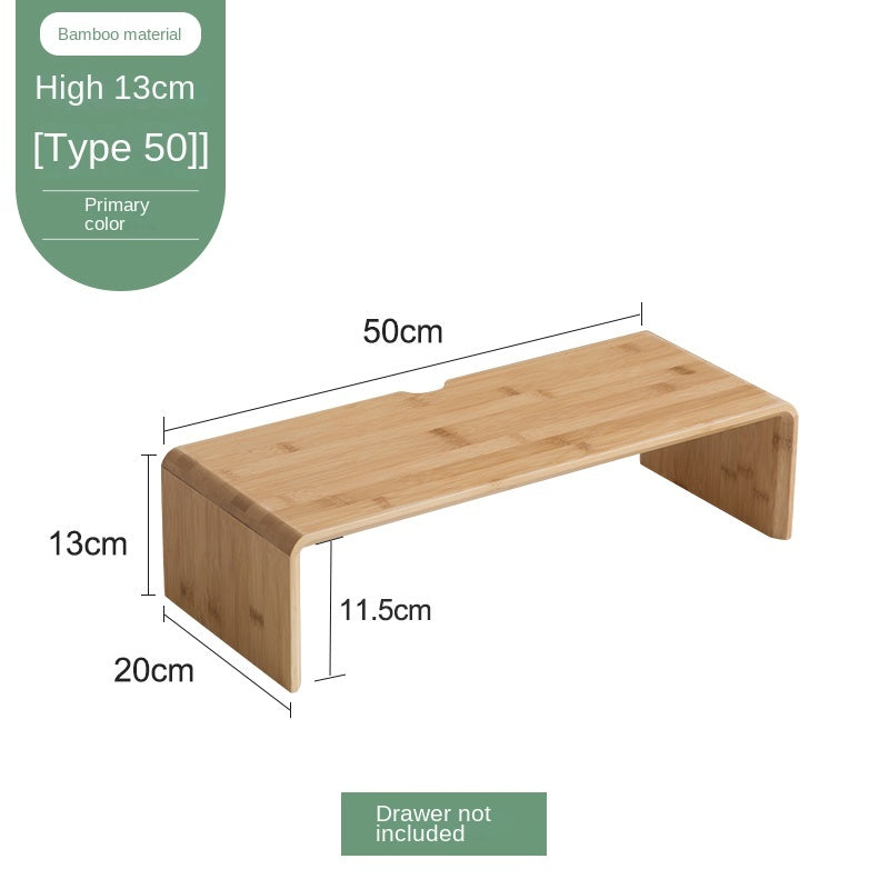Nan Bamboo Computer Monitor Booster Organizer