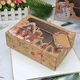 Christmas Gift Box Candy Cookie Santa Snowman Cartoon Kraft Paper Xmas Kids Bags New Year Event Party Supplies