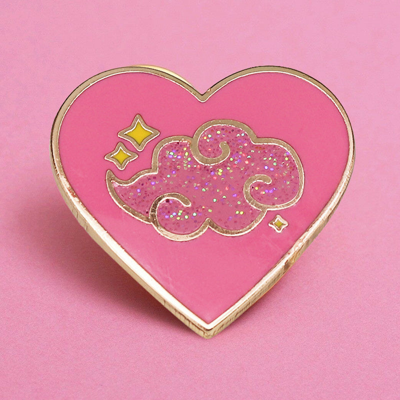 Secret Organization Brooch Heart-shaped Glitter Badge