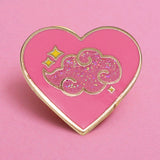 Secret Organization Brooch Heart-shaped Glitter Badge