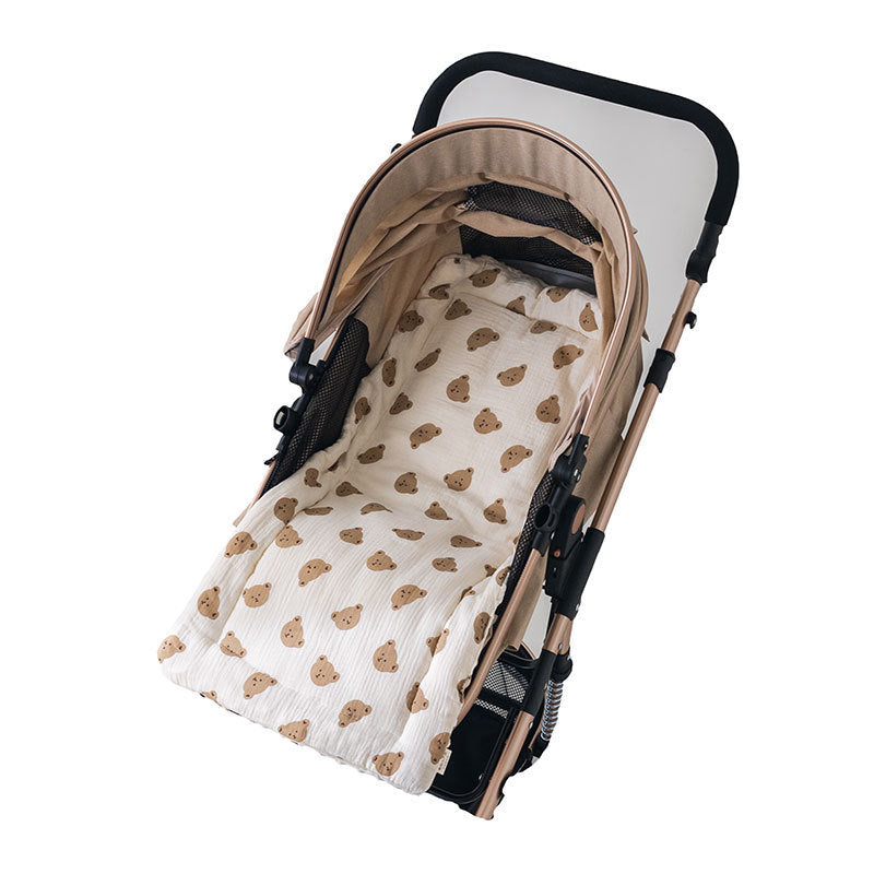 Baby Stroller Mat Pure Cotton Gauze Beanie Velvet Non-slip Baby Stroller Cotton Cushion Small Quilt