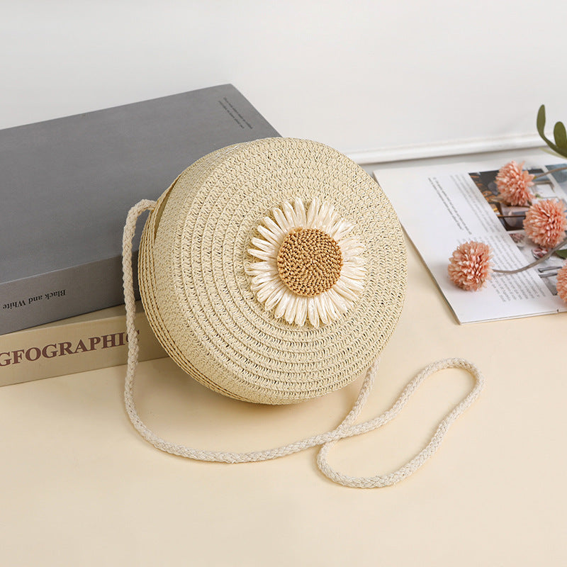 Пасторалӣ Style Raffia халтаи бофташуда телефони мобилӣ халта Crossbody