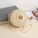 Пасторалӣ Style Raffia халтаи бофташуда телефони мобилӣ халта Crossbody