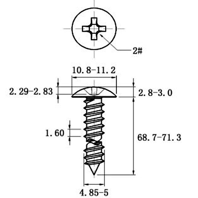 Stainless Steel Cross Big Head Self-tapping Screw Mushroom-shaped Haircut Round Head