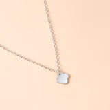 Fashion Silver Four-leaf Clover Necklace Stainless Steel Cloud Pendant Necklaces Chokers For Women Girls