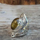 Classical Zunbao Stone Two-color Art Carving Ring